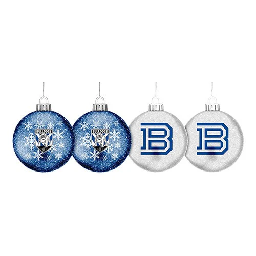 Canterbury Bulldogs S/4 Glitter Baubles