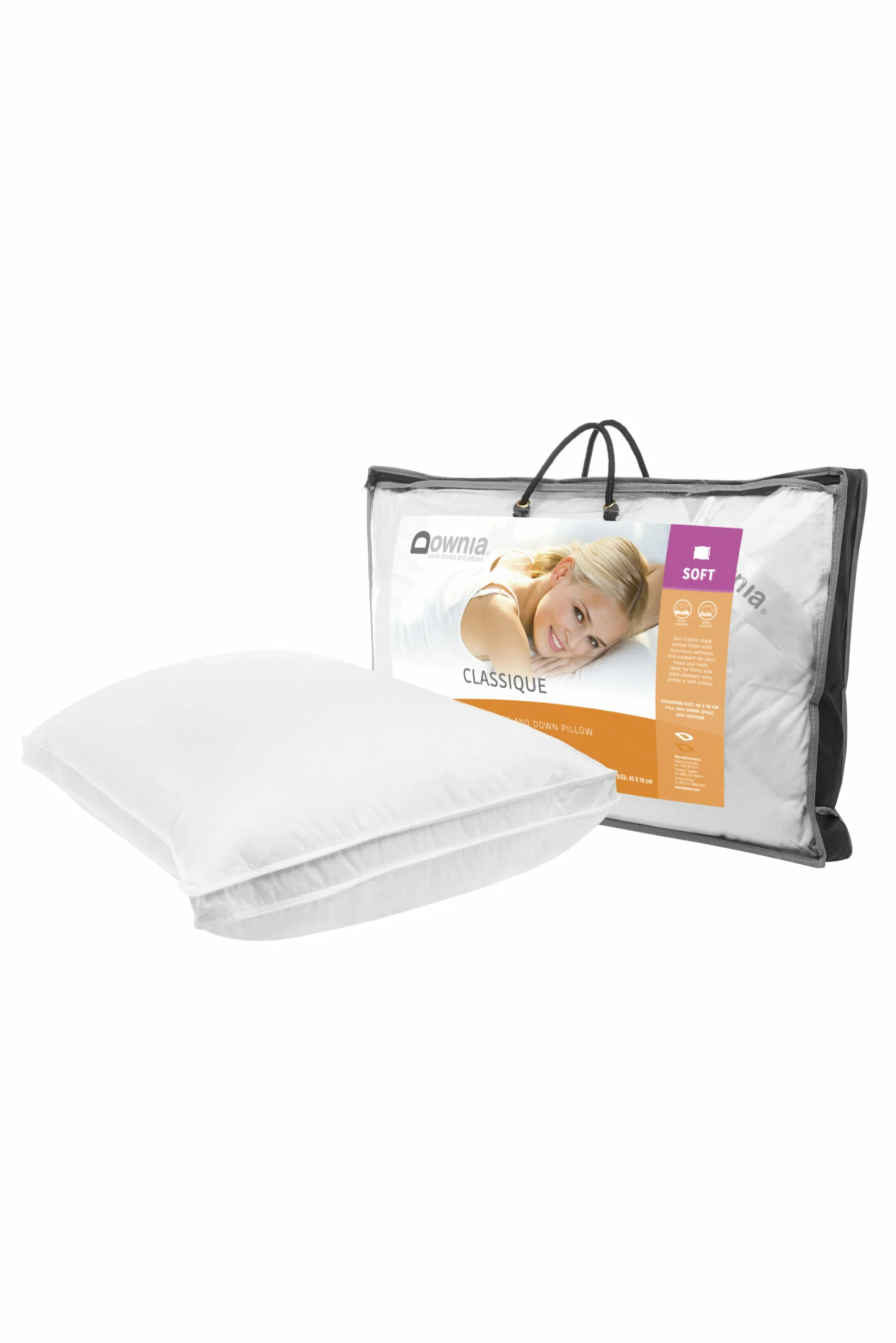 Classique White Duck Down & Feather Pillow - Image 2