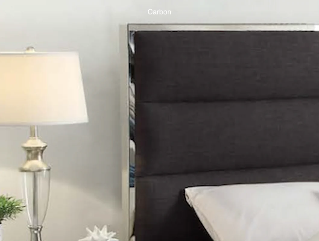Mercedes Metal Trim Upholstered Bed with Storage Option - Image 5