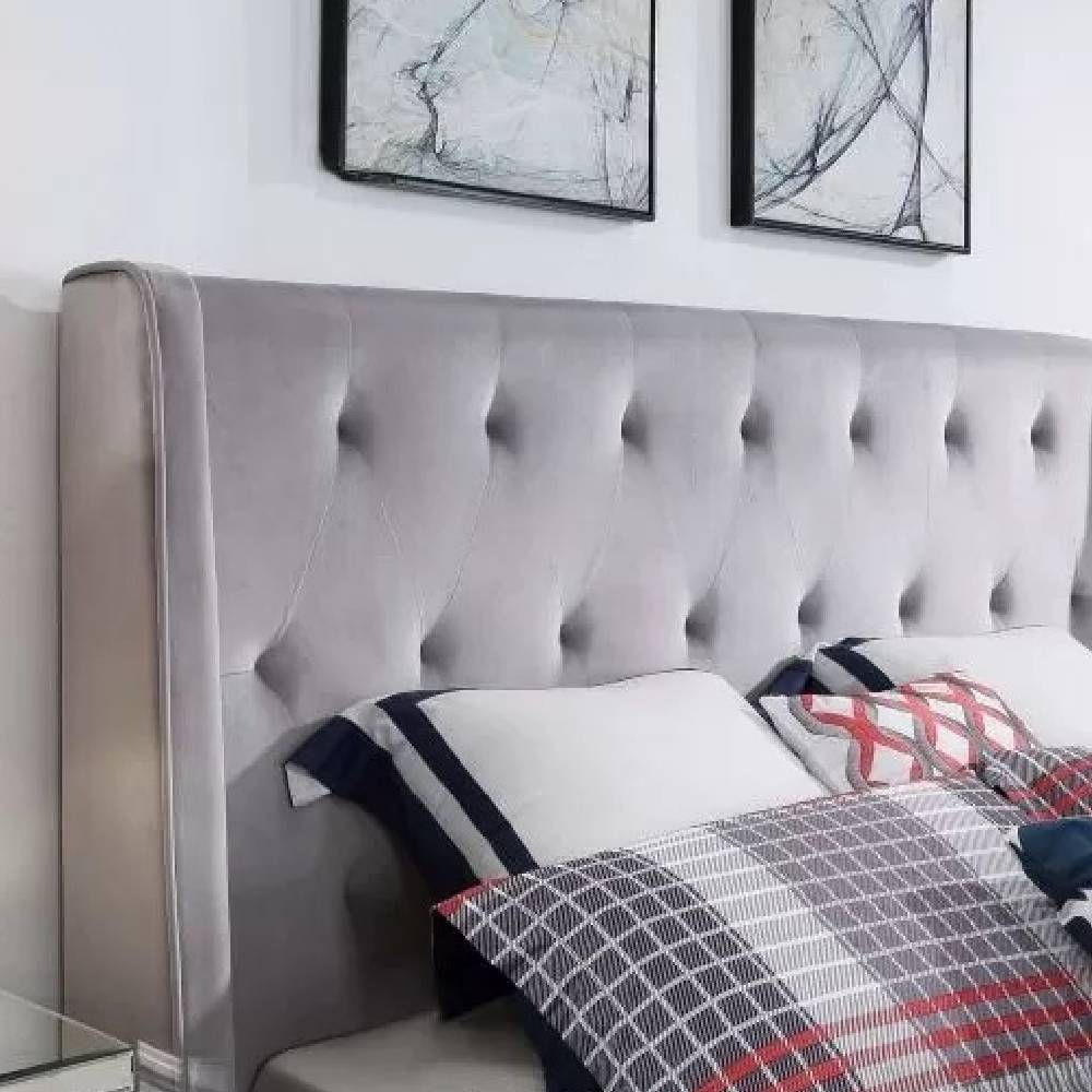 Elinor Upholstered Bed With Wings - Image 3
