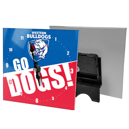 Western Bulldogs Mini Glass Clock